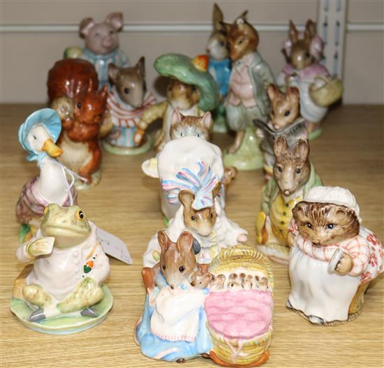 Fifteen Beswick Beatrix Potter figures, all Gold backstamp (four with some damage)